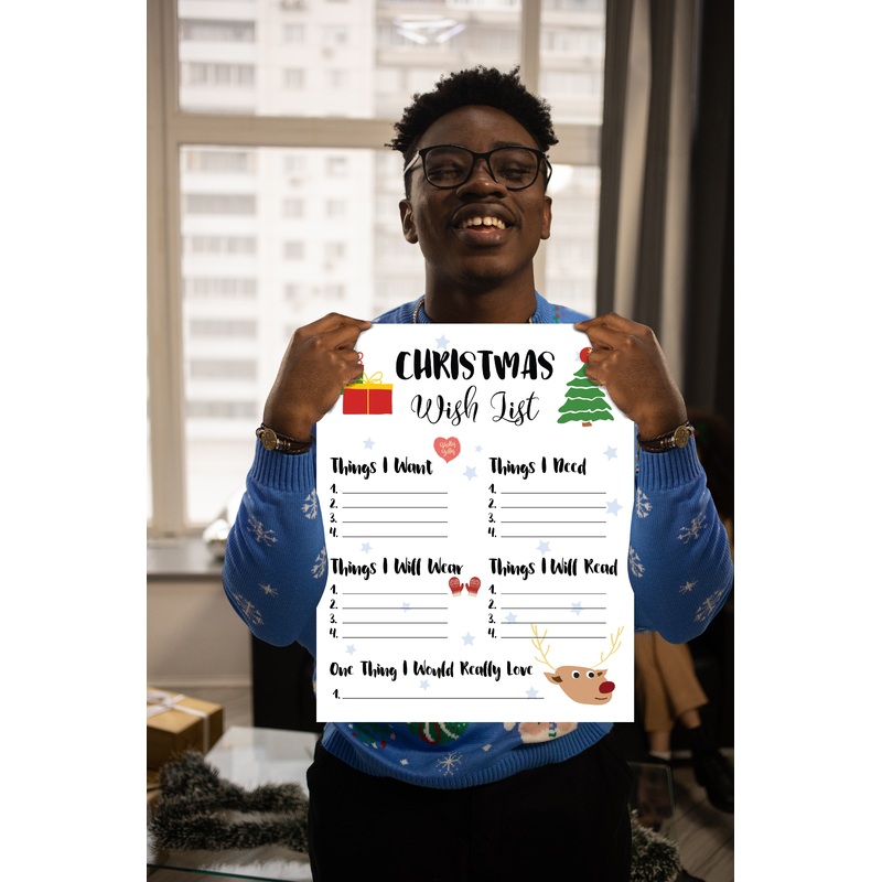 Christmas:  Wish List        –      Dry Erase Foam Core