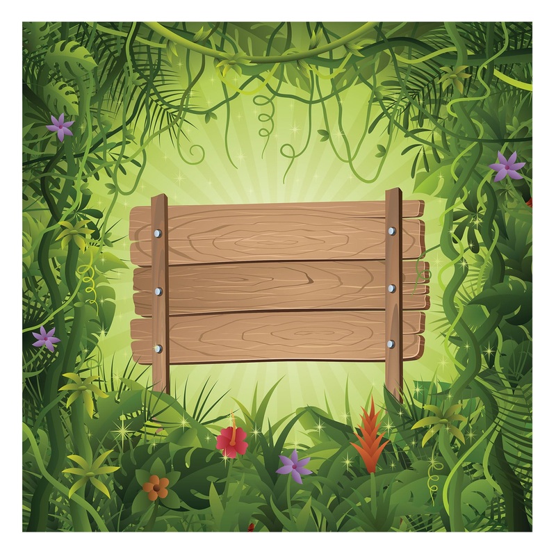Jungle:  Blue Flowers Dry Erase        –   Removable Wall   Adhesive Decal