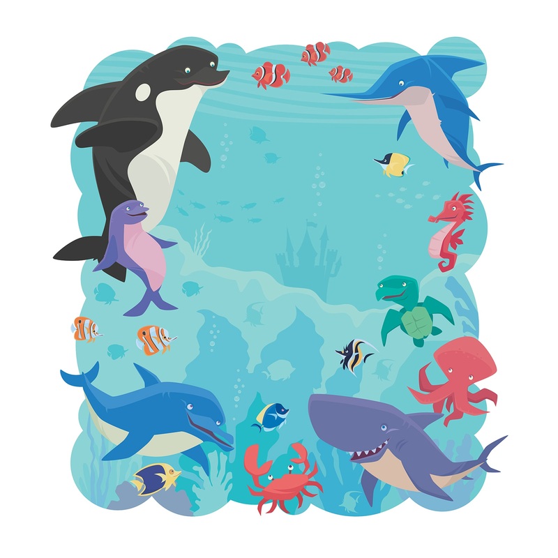 Nursery:  Underwater Dry Erase        –   Removable Wall   Adhesive Decal