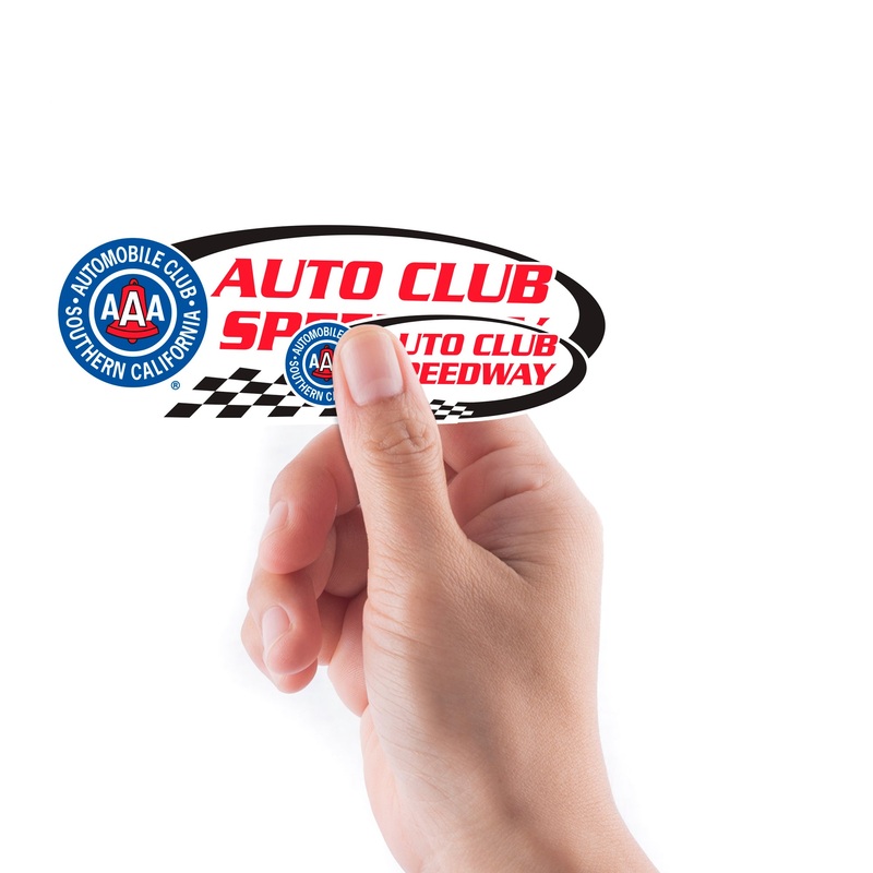 Auto Club Speedway – 5 Logo Minis (Mixed Sizes) – Official NASCAR – Reusable Vinyl Decals