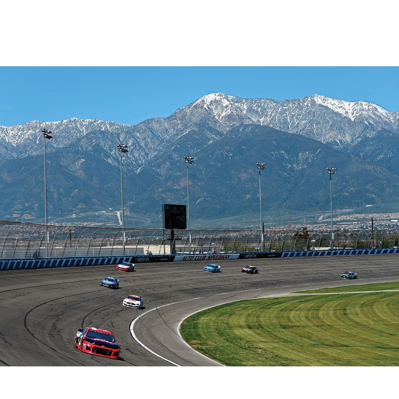 Auto Club Speedway – Mountains Mural – Peel & Stick Poster – Official NASCAR – Reusable Vinyl Wall Decal