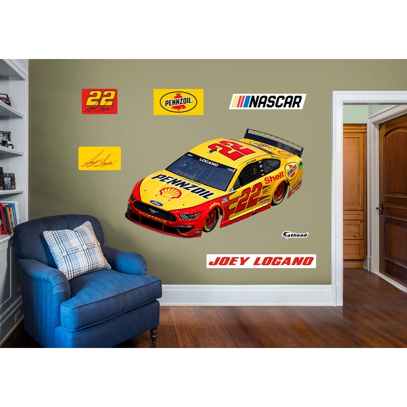 Joey Logano – RealBig Shell Pennzoil Car Collection – Official NASCAR – Reusable Vinyl Wall Decals