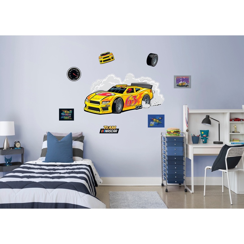 Kids Burn Rubber – RealBig Collection – Official NASCAR – Reusable Vinyl Wall Decals