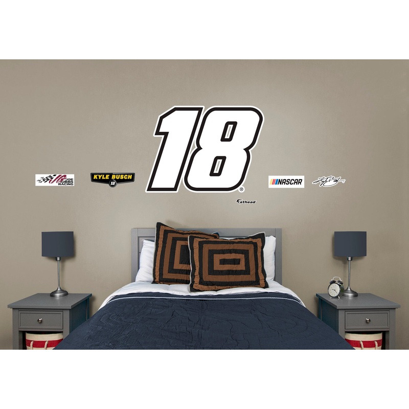 Kyle Busch #18 Logo – RealBig Collection – Official NASCAR – Reusable Vinyl Wall Decals