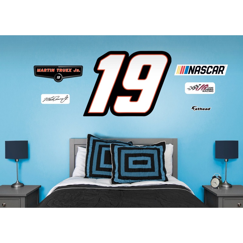 Martin Truex Jr. #19 Logo – RealBig Logo Collection – Official NASCAR – Joe Gibbs Racing – Reusable Vinyl Wall Decals