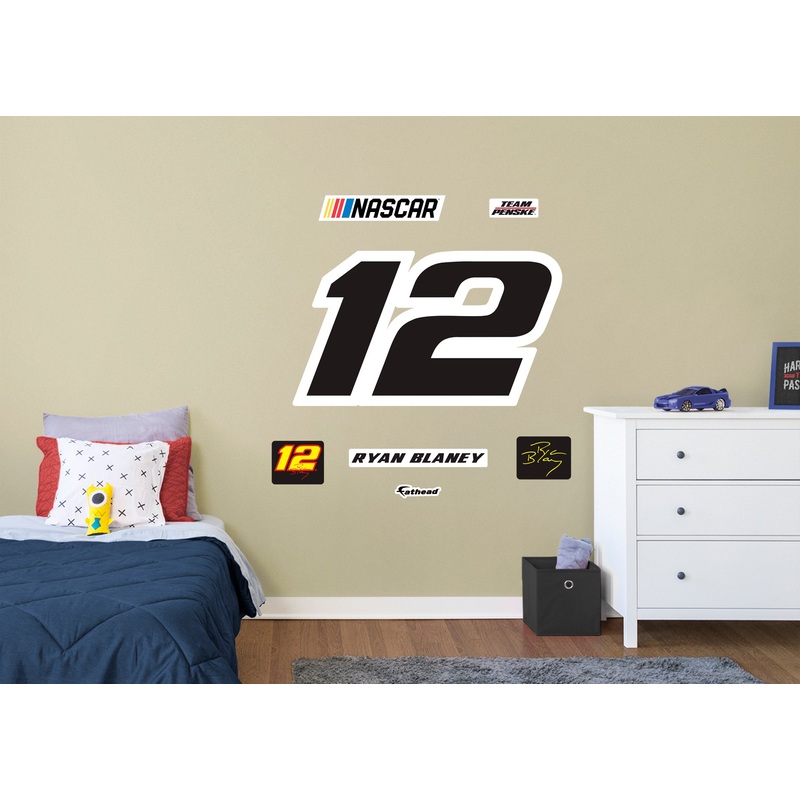 Ryan Blaney #12 Logo – RealBig Collection – Official NASCAR – Team Penske – Reusable Vinyl Wall Decals