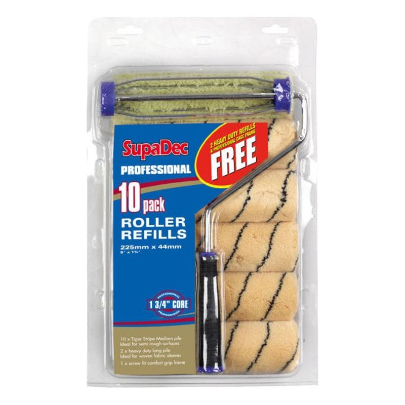 SupaDec 10 Pack Roller Refill (9/255mm)