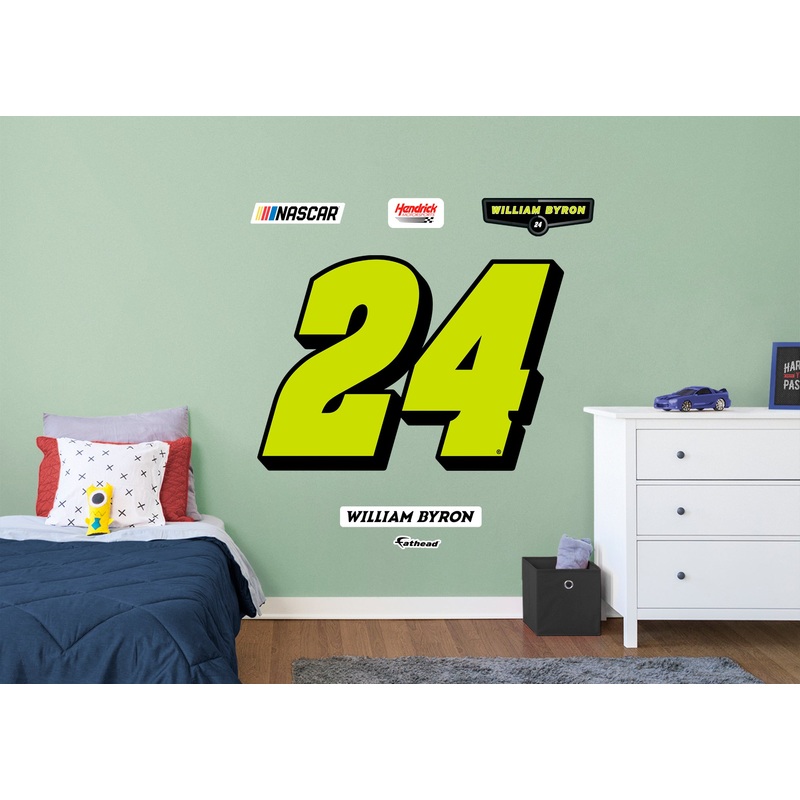 William Byron #24 Logo – RealBig Collection – Official NASCAR – Hendrick Motorsports – Reusable Vinyl Wall Decals