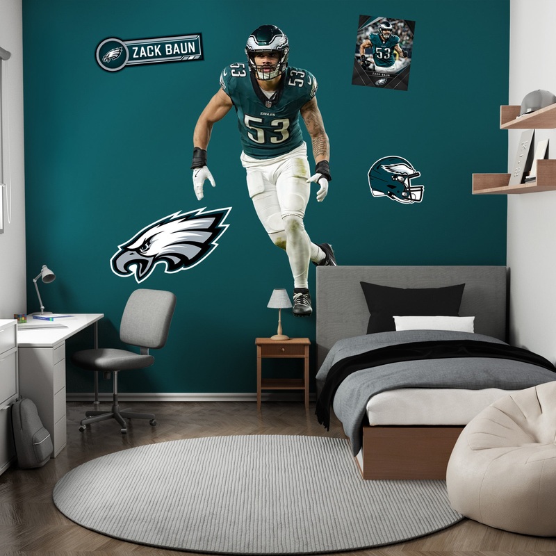 Zack Baun – RealBig Collection – Official NFL – Philadelphia Eagles – Reusable Vinyl Wall Decals