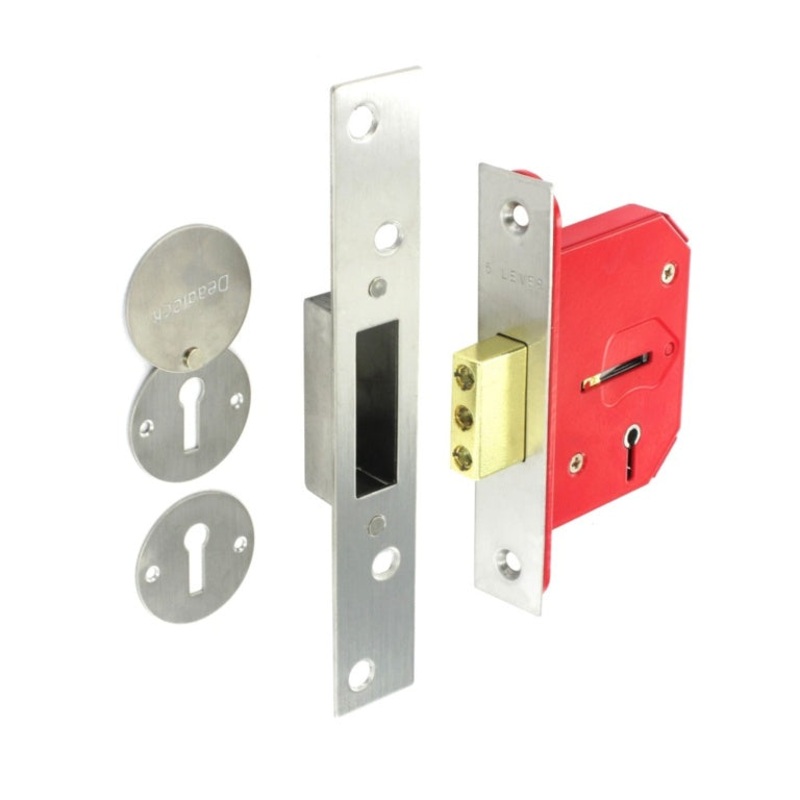 Securit 5 Lever Deadlock|63mm Nickel Plated