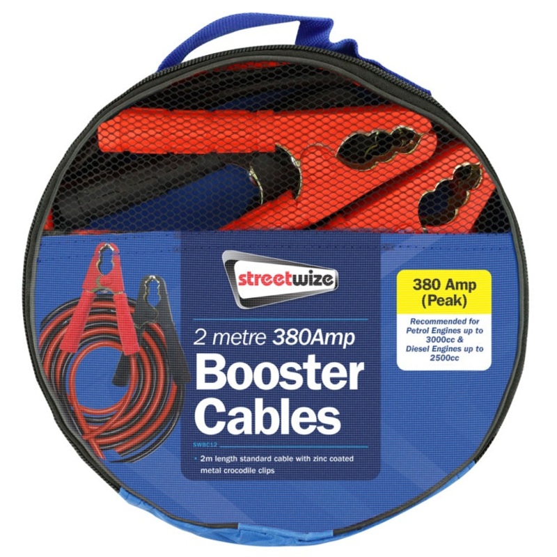 Streetwize Aluminium Booster Cable with Insulated Crocodile Clips 2m/350Amp