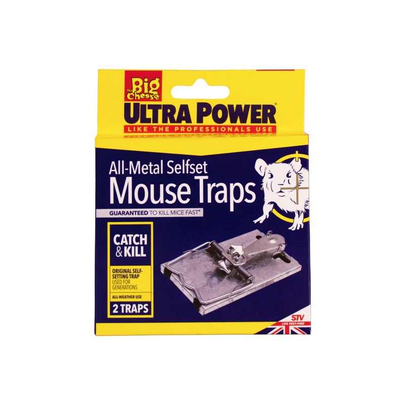 Ultra Power All Metal Self-Set Mouse Trap  Twin Pack