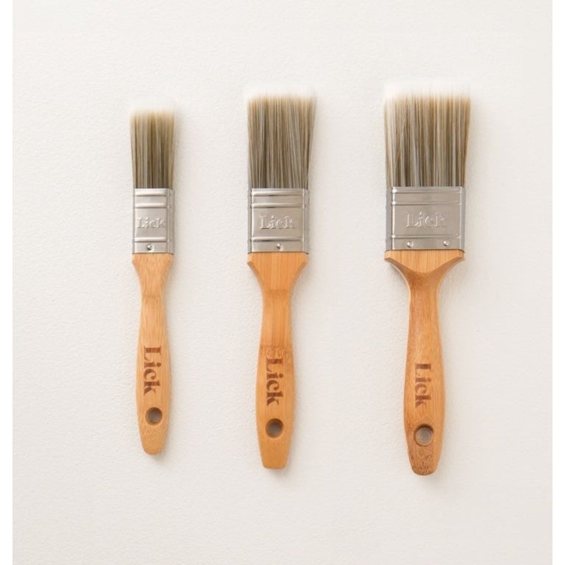 LickTools Bamboo Handle Flat Brush Set 1 Flat / 1.5 Flat / 2 Flat