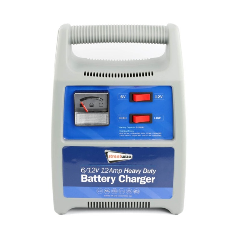 Streetwize Battery Charger – Plastic Case 6/12V 12 Amp