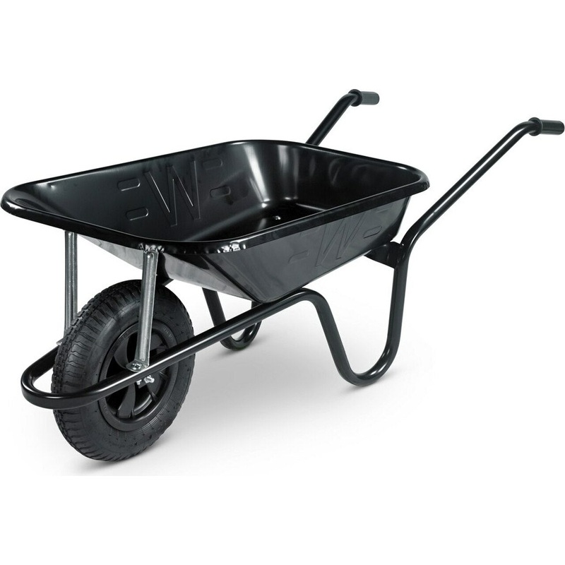 Walsall Builders Wheelbarrow  85L (Black, Pneumatic Tyre)