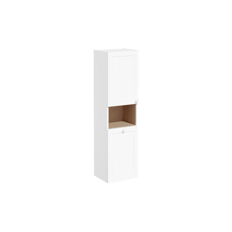 VitrA Root Classic 40cm 2 Door Semi-Tall Unit w/Laundry Basket (LH Hinge) – Matt White