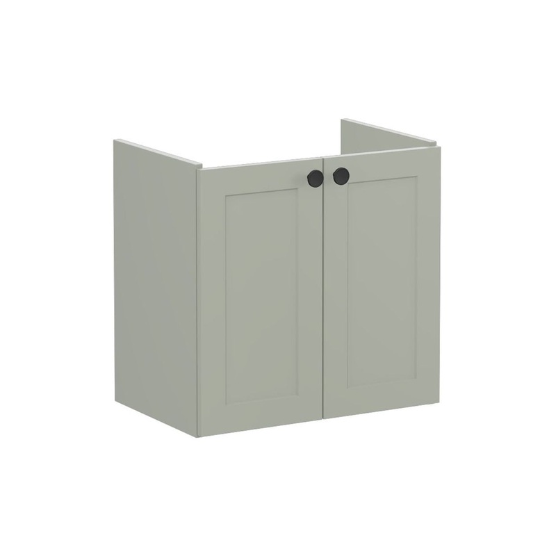 VitrA Root Classic 60cm 2 Door Wall Hung Slim Washbasin Unit – Matt Retro Green