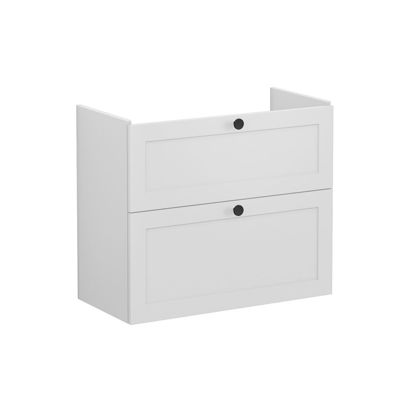 VitrA Root Classic 80cm 2 Drawer Slim Washbasin Unit – Matt Light Grey
