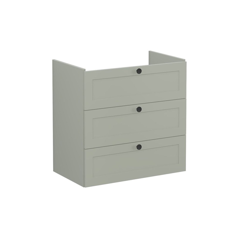 VitrA Root Classic 80cm 3 Drawer Washbasin Unit – Matt Retro Green