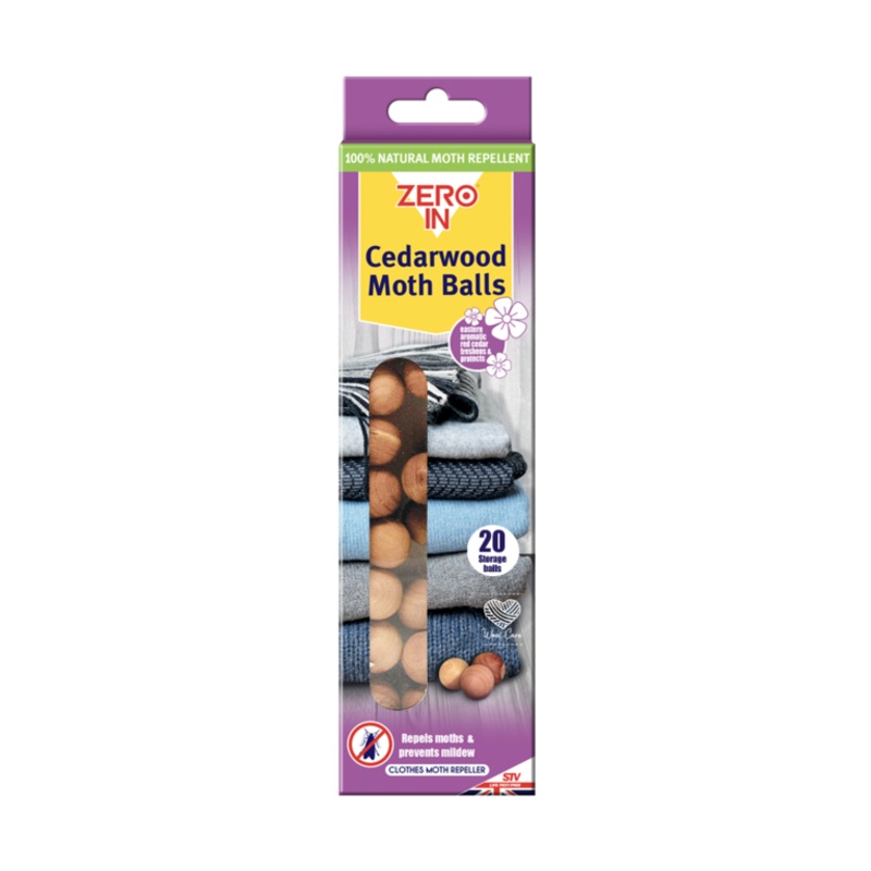 Zero In Cedarwood Clothes Moth Repeller Balls – Pack of 20
