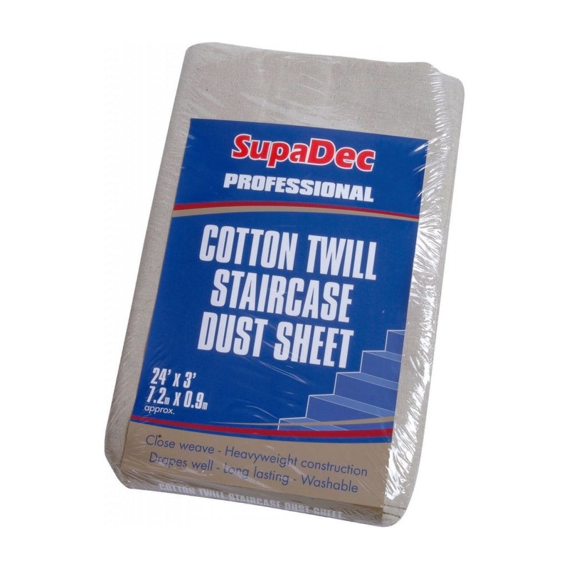 SupaDec Cotton Twill Staircase Dust Sheet – 24′ x 3′ (7.3m x 0.9m) Approx