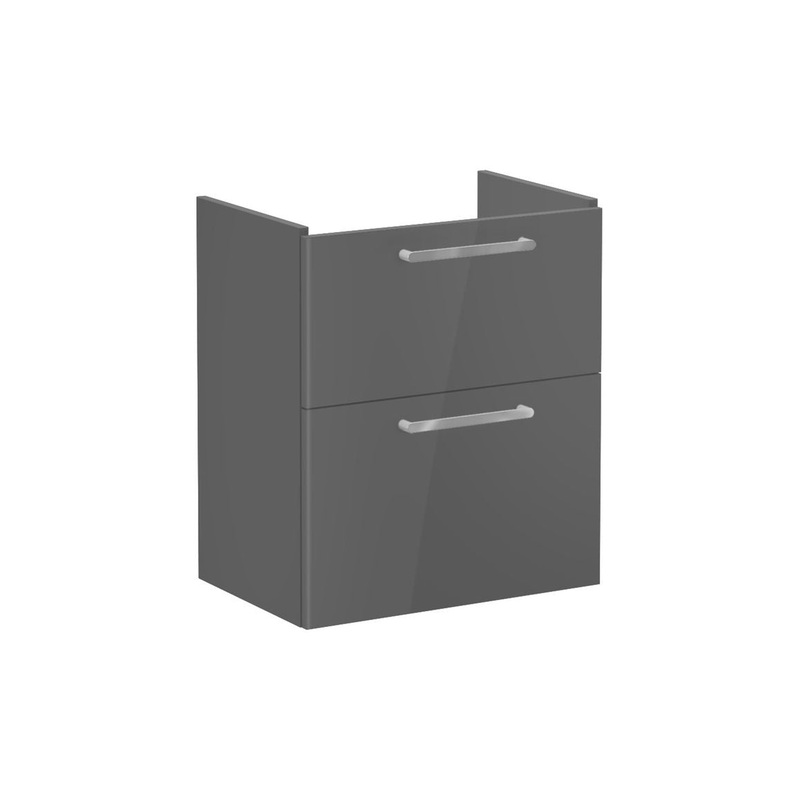 VitrA Root Flat 60cm 2 Drawer Slim Washbasin Unit – Anthracite High Gloss