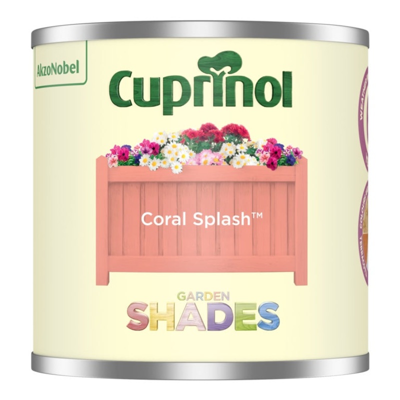 Cuprinol Garden Shades 125ml|Blue Slate|Coral Splash|Emerald Stone|Malted Barley|Mellow Moss|Winters Well