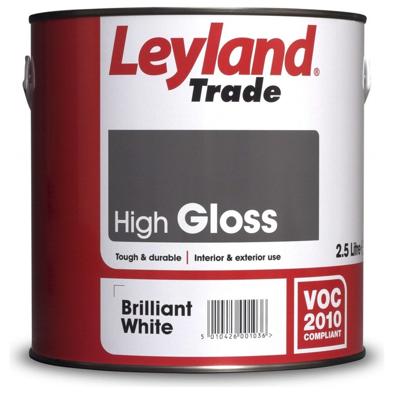 Leyland Trade Gloss|2.5L Brilliant White|2.5L Black|5L Black|5L Brilliant White