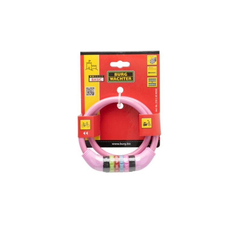 Burg-Wchter Kids Combi Lock Cable Rose