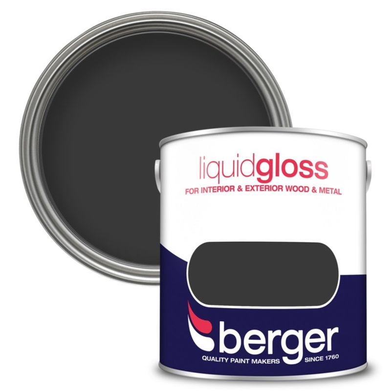 Berger Liquid Gloss 2.5L|Black|Pure Brilliant White