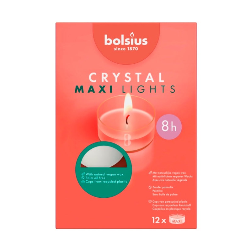 Bolsius Maxi Light White|Box of 12