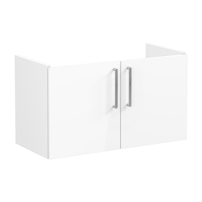 VitrA Root Flat 100cm 2 Door Washbasin Unit – High Gloss White