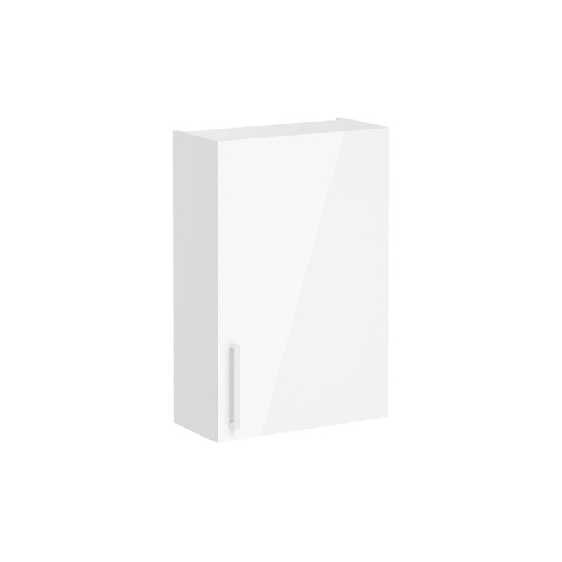 VitrA Root Flat 60cm 1 Door Upper/Wall Unit (RH Hinge) – High Gloss White