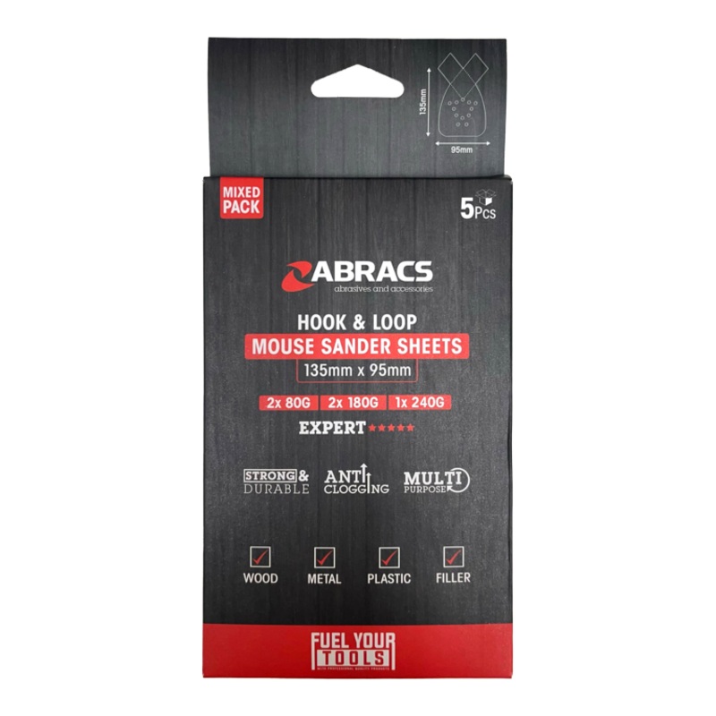 Abracs Mouse Sander Sheet Pack 5