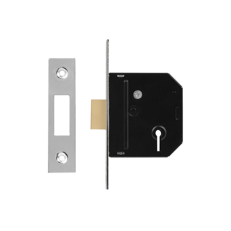 Union Mortice Bathroom Lock Chrome Finish 2.5