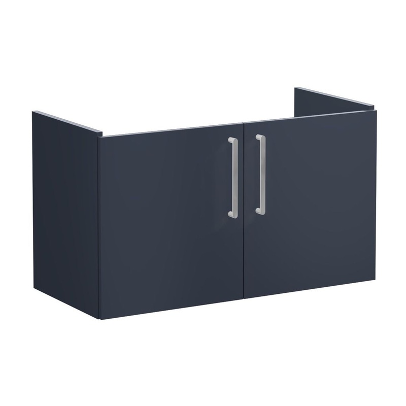 VitrA Root Flat 100cm 2 Door Washbasin Unit – Matt Dark Blue