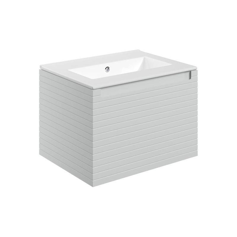 Chestnut 615mm Wall Hung 1 Drawer Basin Unit & 0TH Thin Edge Basin – Matt Mineral Grey