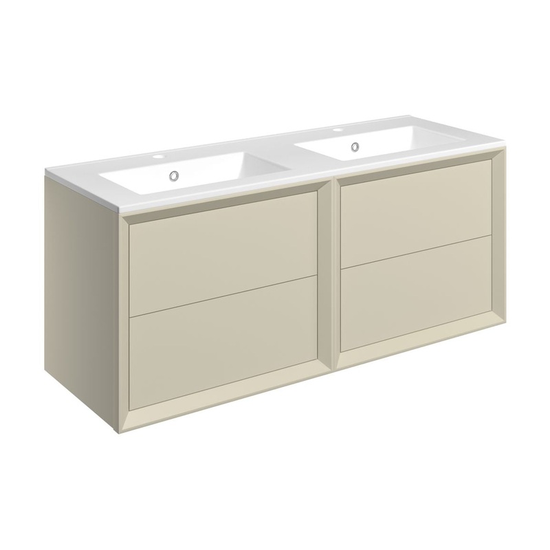 Ripon 1210mm Wall Hung 4 Drawer Basin Unit & 0TH Thin Edge Basin – Matt Cotton