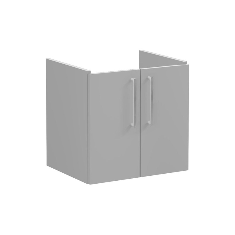 VitrA Root Flat 60cm 2 Door Wall Hung Washbasin Unit – Matt Rock Grey