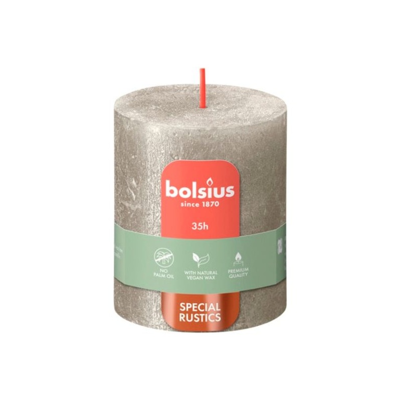 Bolsius Rustic Pillar Candle Shimmer Champagne