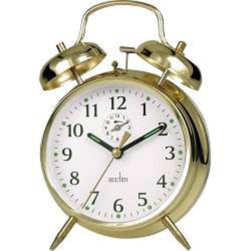 Acctim Saxon Bell Alarm Clock|Brass|Chrome