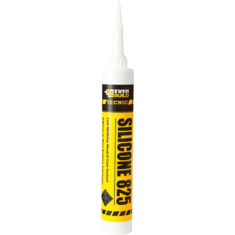 Everbuild Silicone 825|Anthracite 380ml|Black 380ml|Brick Red 380ml|Brown 380ml|Buff 380ml|Dark Anthracite 380ml|Dark Grey 380ml|Mid Grey 380ml|Portland Stone 380ml|White 380ml