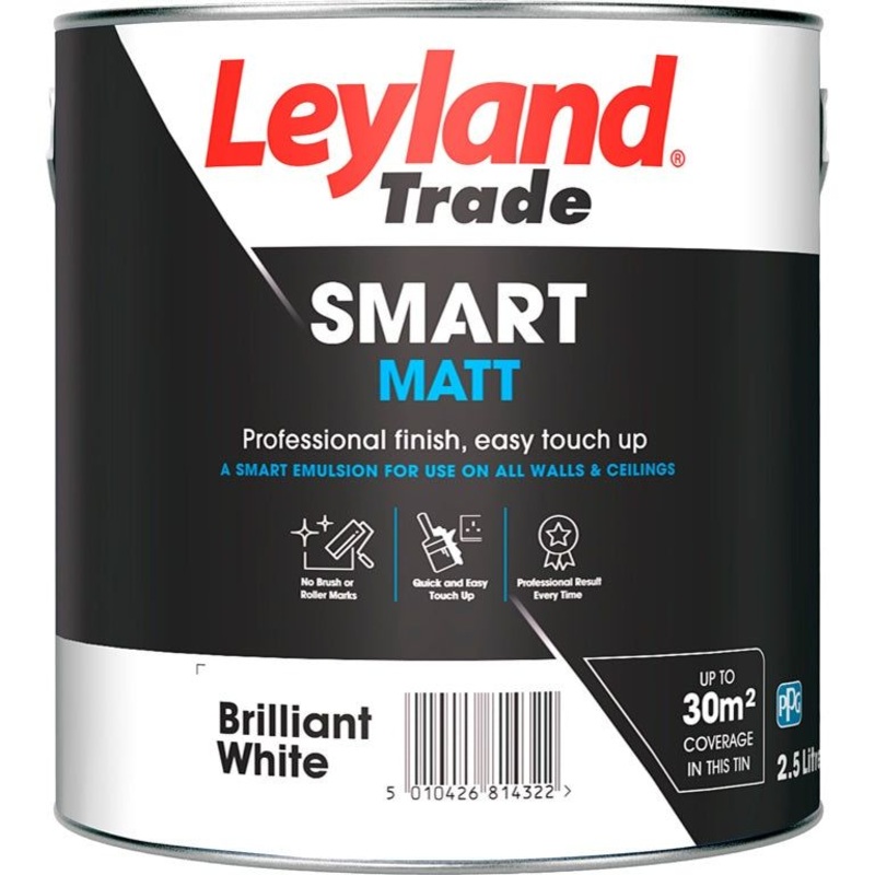 Leyland Trade Smart Matt 2.5L|Brilliant White|Magnolia|Tornado Grey