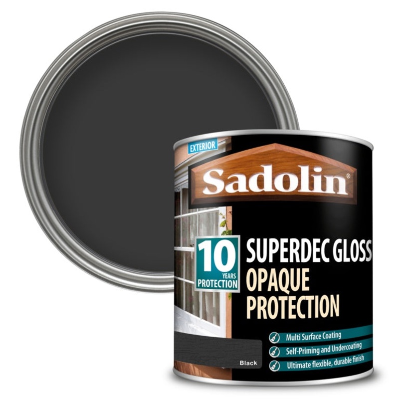 Sadolin Superdec Gloss 1L|Black|Super White