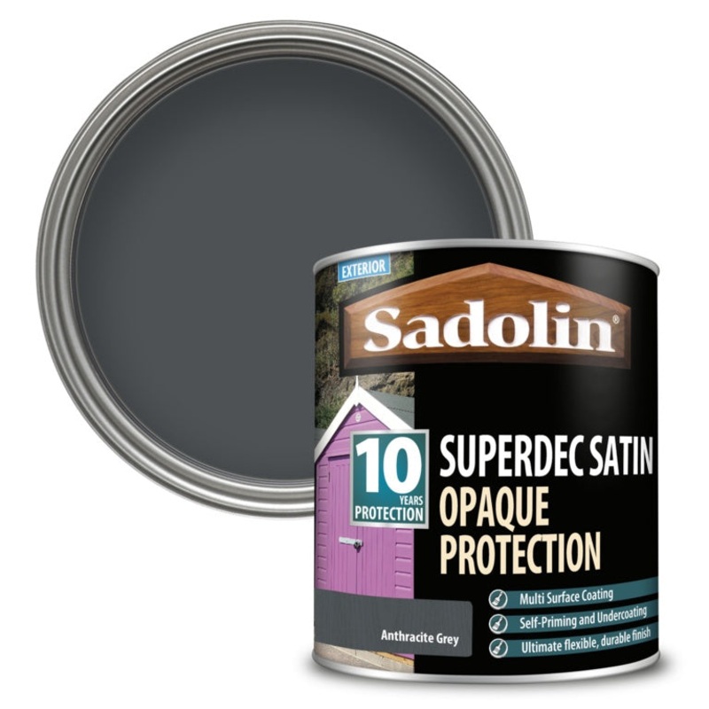 Sadolin Superdec Satin 1L|Anthracite Grey|Super White|Walnut