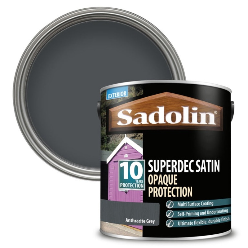 Sadolin Superdec Satin 2.5L|Anthracite Grey|Black|Super White