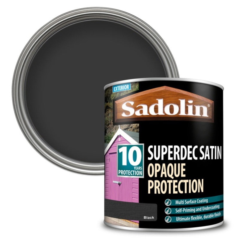 Sadolin Superdec Satin Black 1ltr