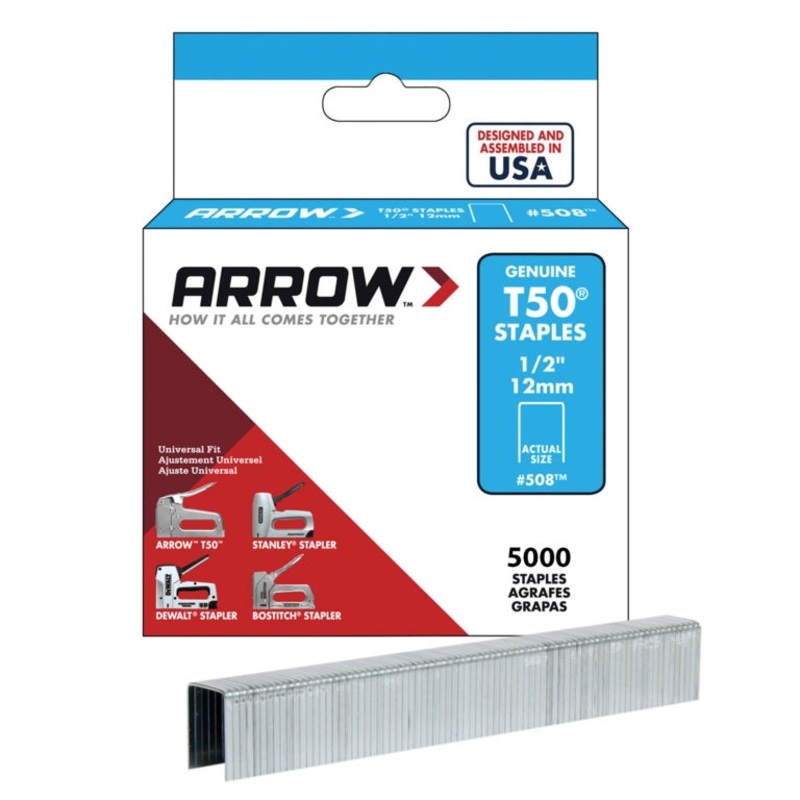 Arrow T50 Staples 12mm 1/2|Box 5000