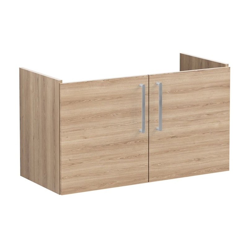 VitrA Root Flat 100cm 2 Door Washbasin Unit – Natural Oak