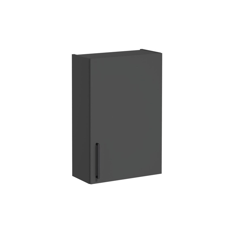 VitrA Root Flat 60cm 1 Door Upper/Wall Unit (RH Hinge) – Matt Storm Grey